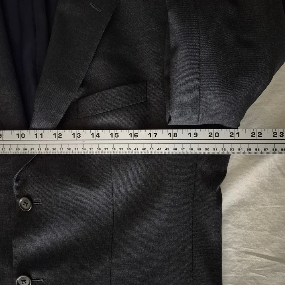 Charles Tyrwhitt Mens Charcoal Gray 3 Button Wool Blazer Sport Coat Jacket 42R